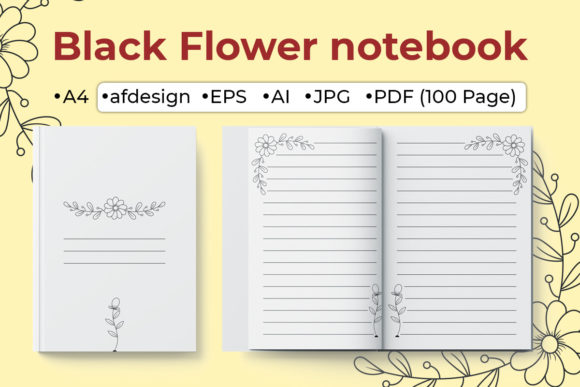 Download KDP Interior with Black Flower Theme - Premium Resources
