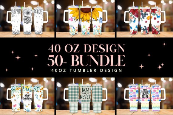 Download Flower Theme 40oz Tumbler Design Bundle - Flower theme Collection