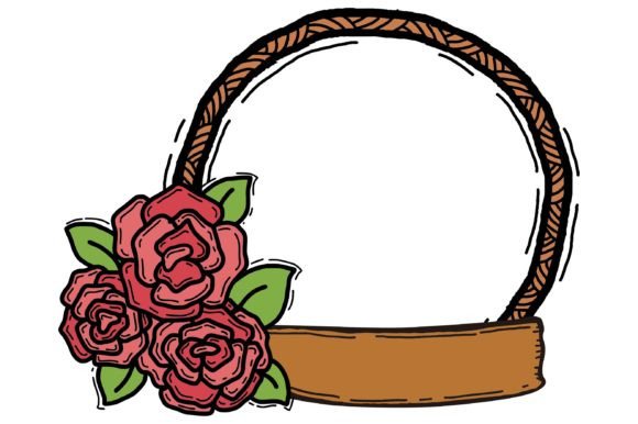 Download Circle Frame with Rose Flower Theme - Flower theme Collection
