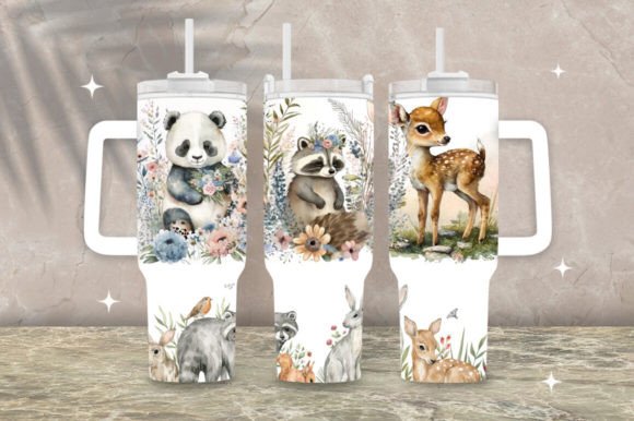 Download Animals Flower Theme Tumbler Wrap - Flower theme Collection