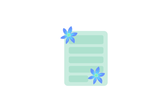 Download Blue Flower Theme Note - Flower theme Collection