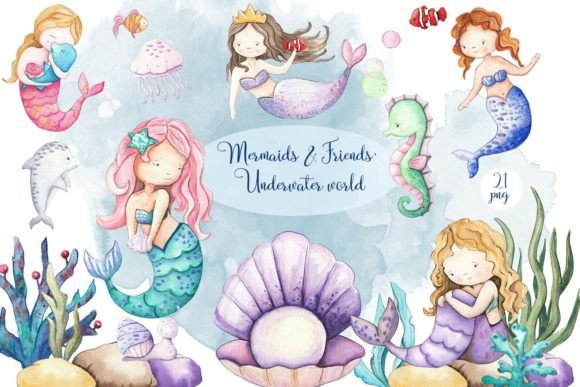 Download Mermaids &amp; Friends. Underwater World - Mermaids Collection