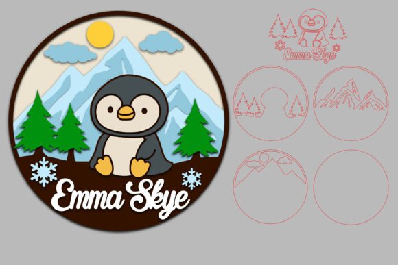Download Penguin Name Sign SVG Layered - Penguin name sign Collection
